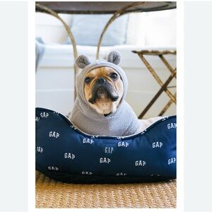 GAP Blue Dog Bed with Gray Bear Hoodie